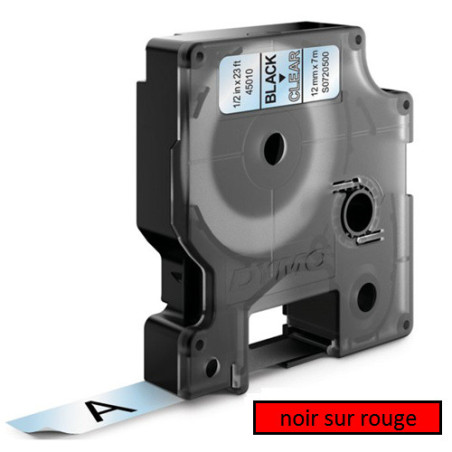 DYMO RUBAN D1 12MMX7M NOIR/ROUGE (45017)