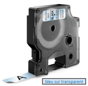 DYMO RUBAN D1 9MMX7M BLEU/TRANSP. (40910)
