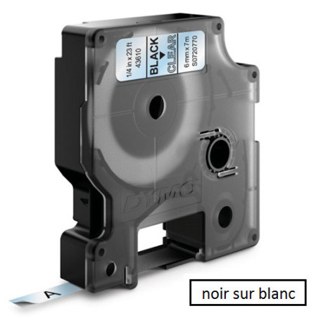 DYMO RUBAN D1 6MMX7M NOIR/BLANC (43613)