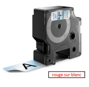 DYMO RUBAN D1 24MMX7M ROUGE/BLANC (53715)