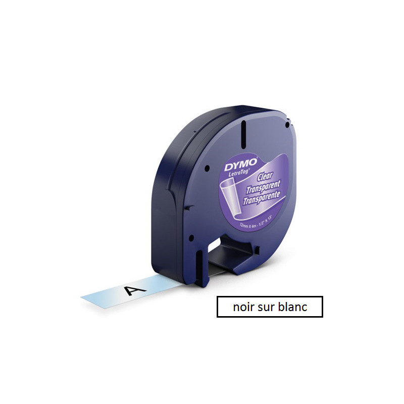 DYMO RUBAN LETRATAG 12MMX4M PAPIER BLANC