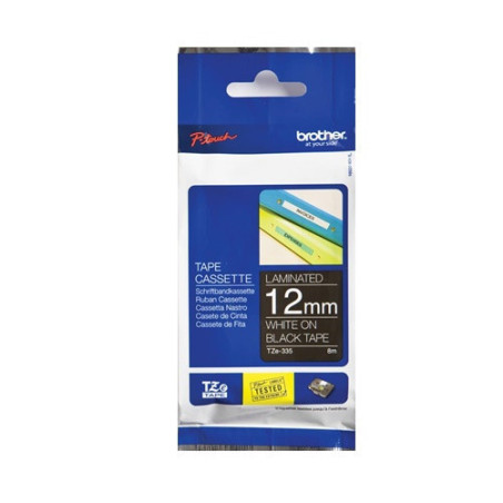 RUBAN BROTHER PT TZ 12MM BLANC/NOIR