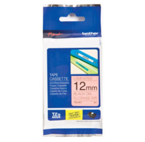RUBAN BROTHER PT TZ 12MM NOIR/ORANGE FLUO.