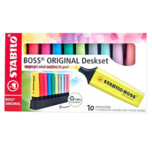 SURLIGNEUR STABILO BOSS DESKSET 10PCS