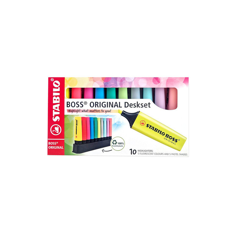 SURLIGNEUR STABILO BOSS DESKSET 10PCS